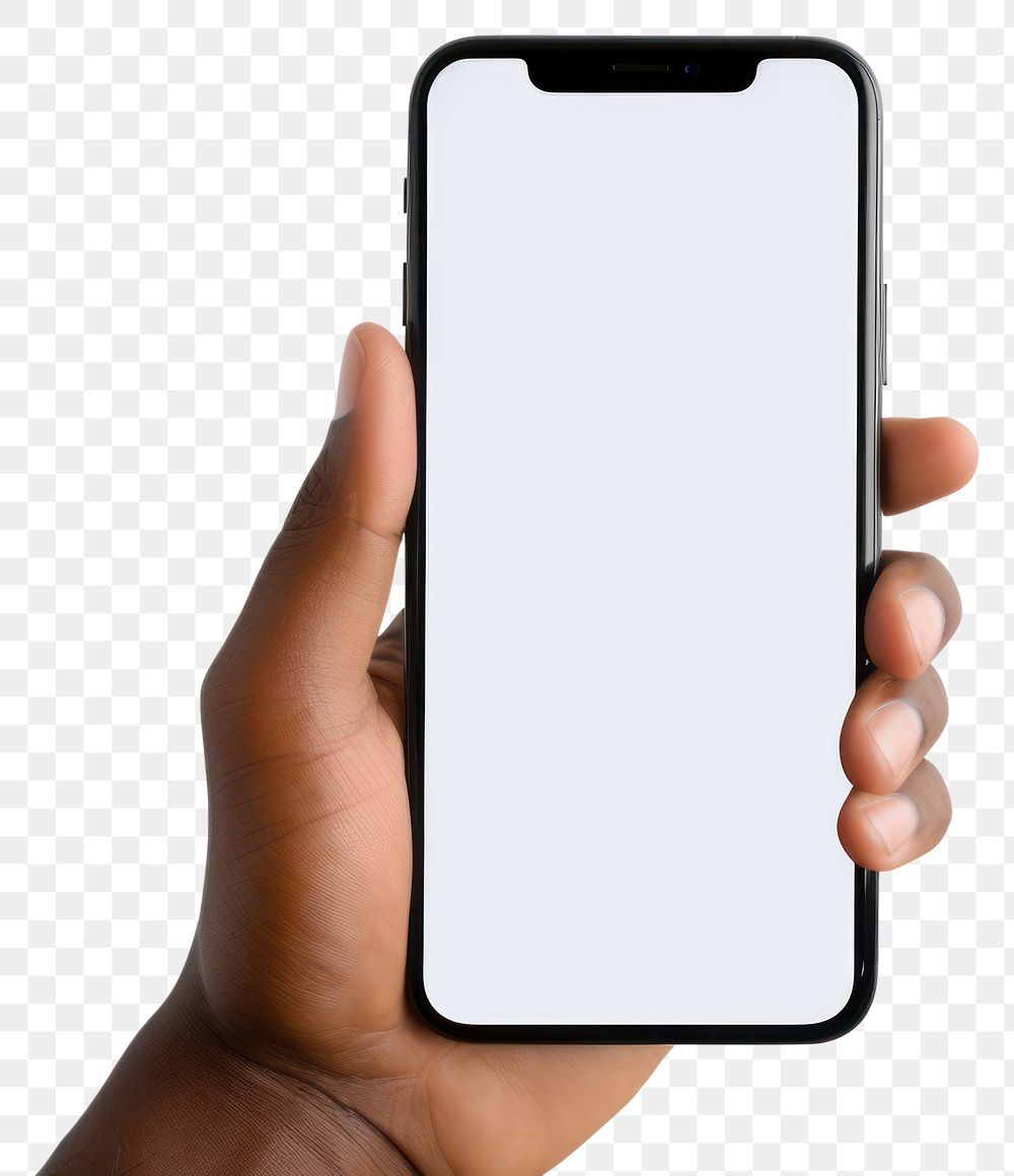 PNG Hand holding a Phone phone screen electronics.