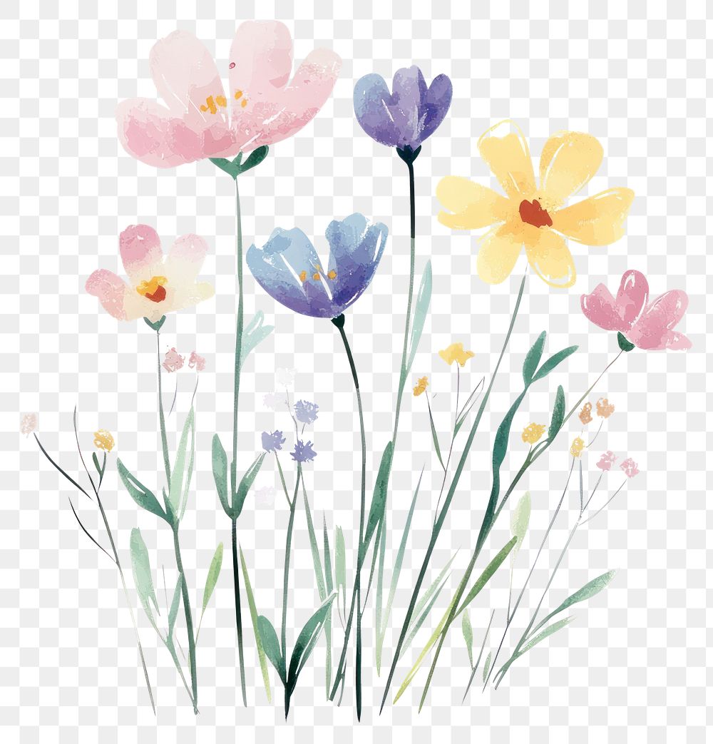 PNG Aesthetic spring flower flowers art illustration.