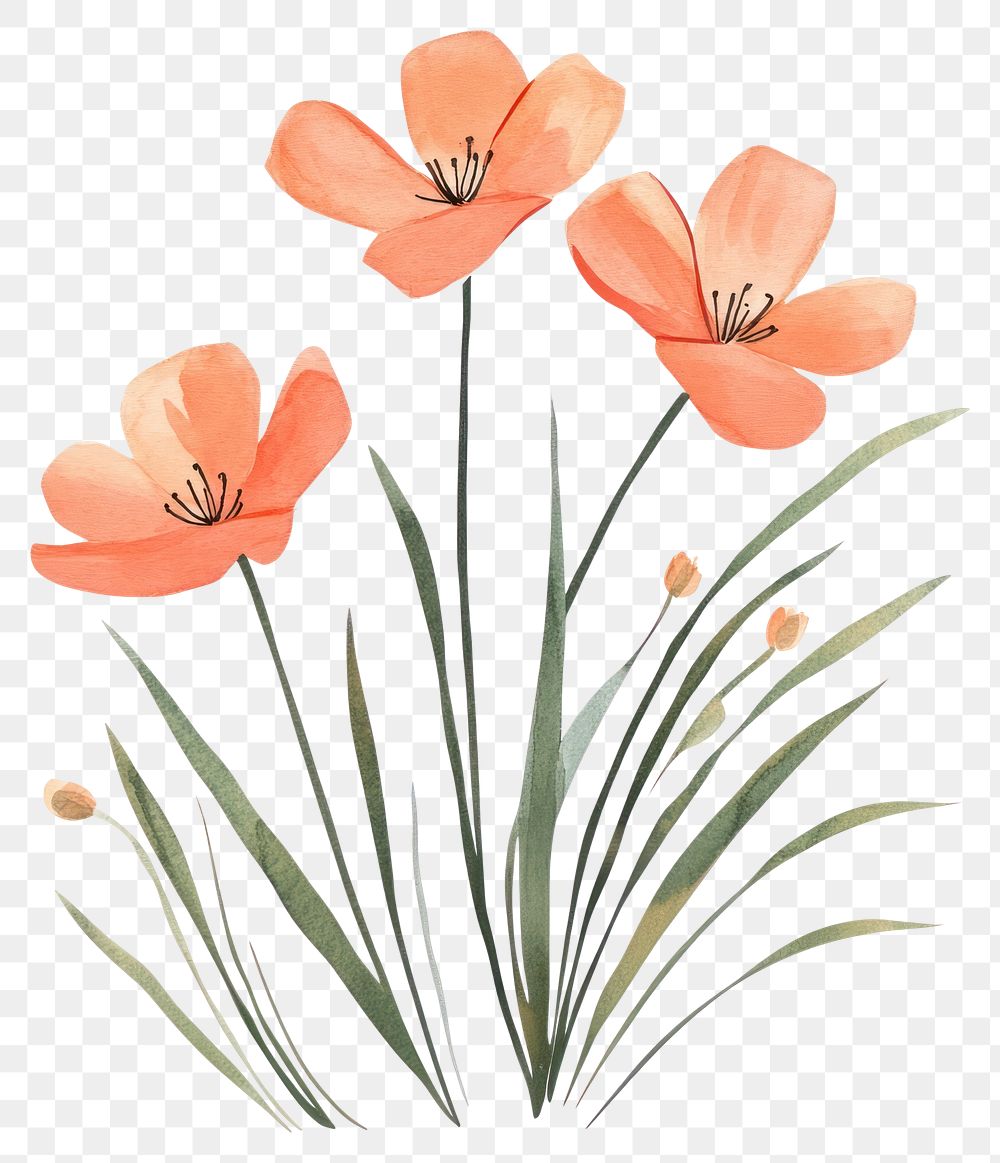 PNG Aesthetic spring flower flowers art illustration.