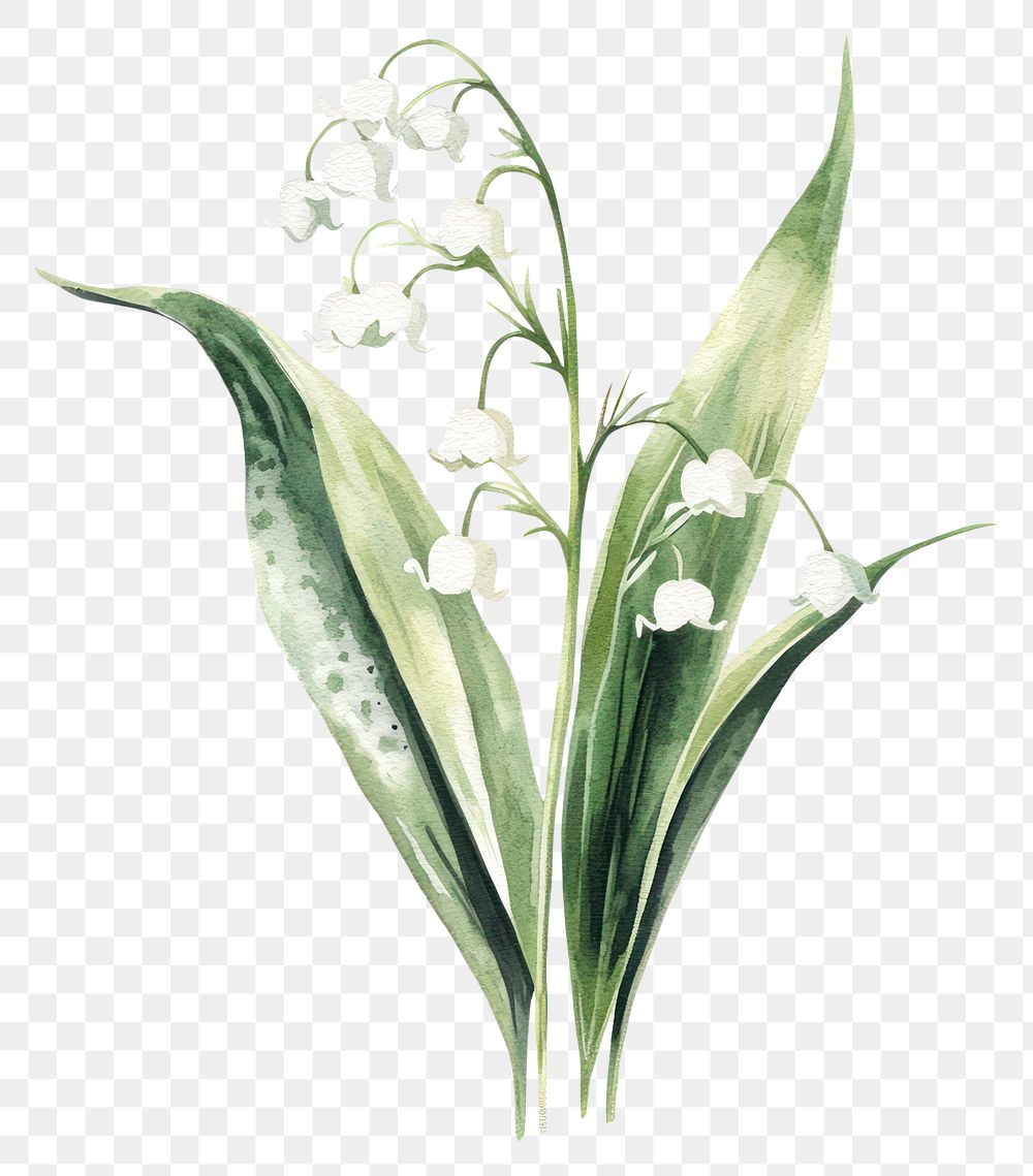 PNG Aesthetic spring Lily of the Valley flower illustration watercolor valley.