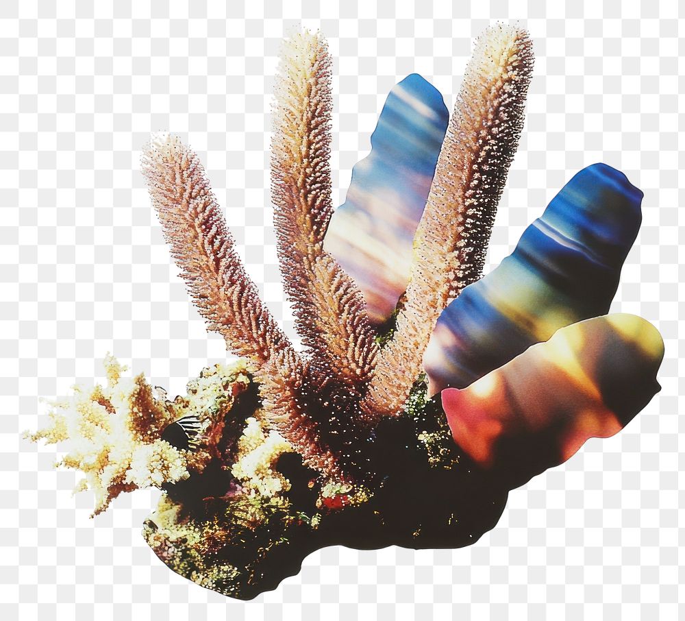 PNG Photography glitter coral reef ocean invertebrate decoration.