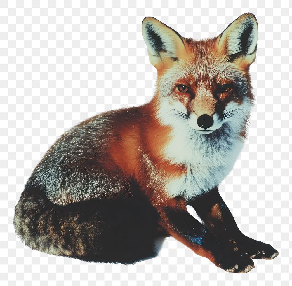 PNG Photography glitter fox wildlife animal portrait.