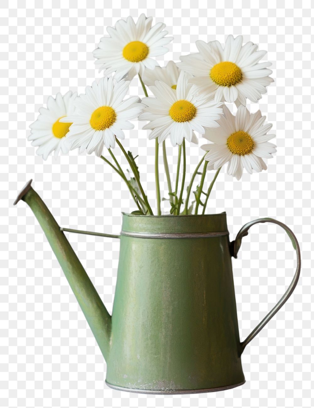 PNG White daisies daisy watering flowers.