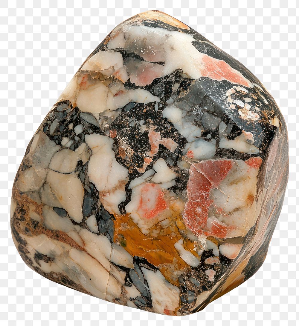 PNG Polished Breccia Stone multicolored polished mineral.