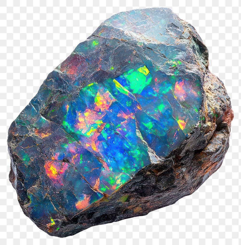 PNG Raw Opal Rock opal iridescent gemstone.