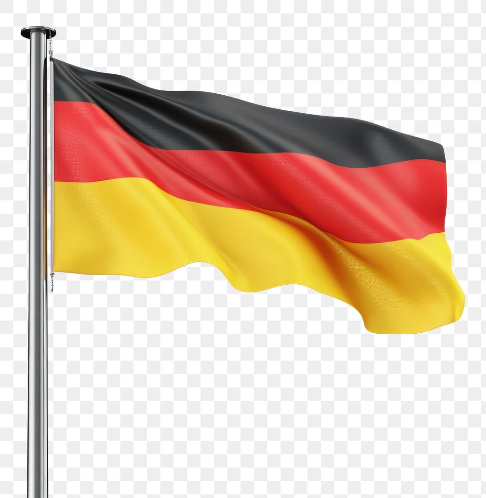 PNG Waving Germany flag on a flagpole germany waving germany flag.