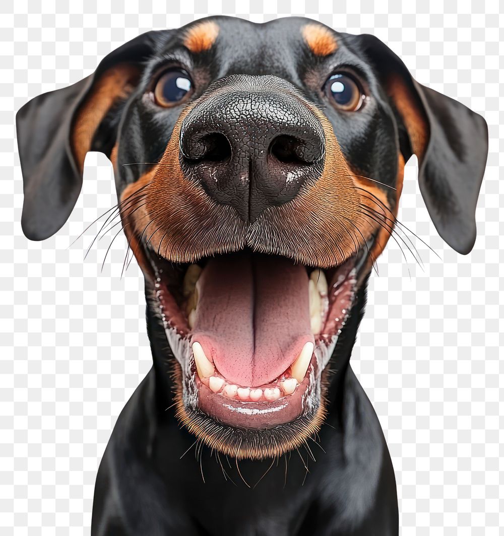 PNG Doberman Pinscher dog animal happy.