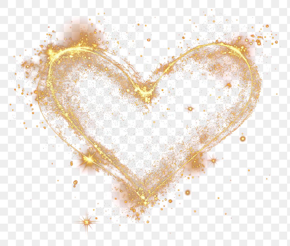 PNG Heart sparkle light glitter sparkles effect illustration.