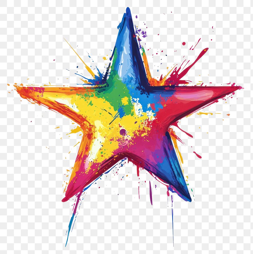 PNG Spray paint star illustration art expressive.