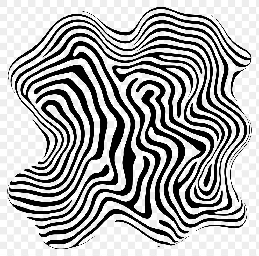 PNG Memphis shape flat line illusion art pattern black.