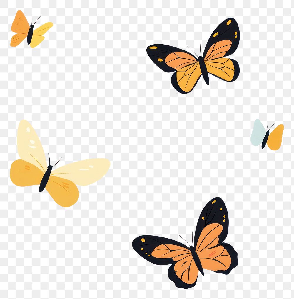 PNG Butterfly art illustration flying.