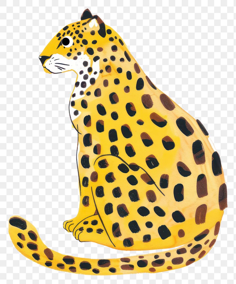 PNG Cute jaguar illustration wildlife leopard animal.