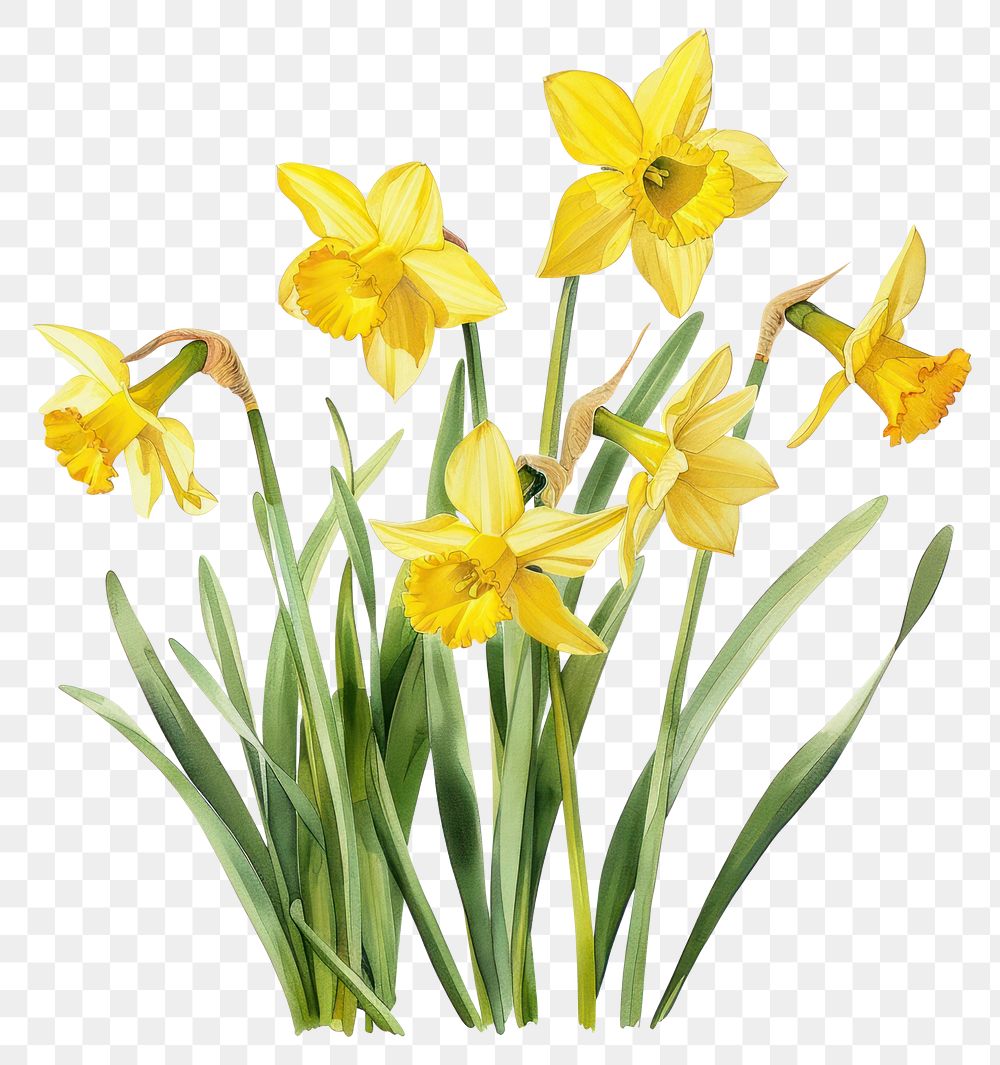 PNG Daffodils or narcissus daffodils flowers yellow.