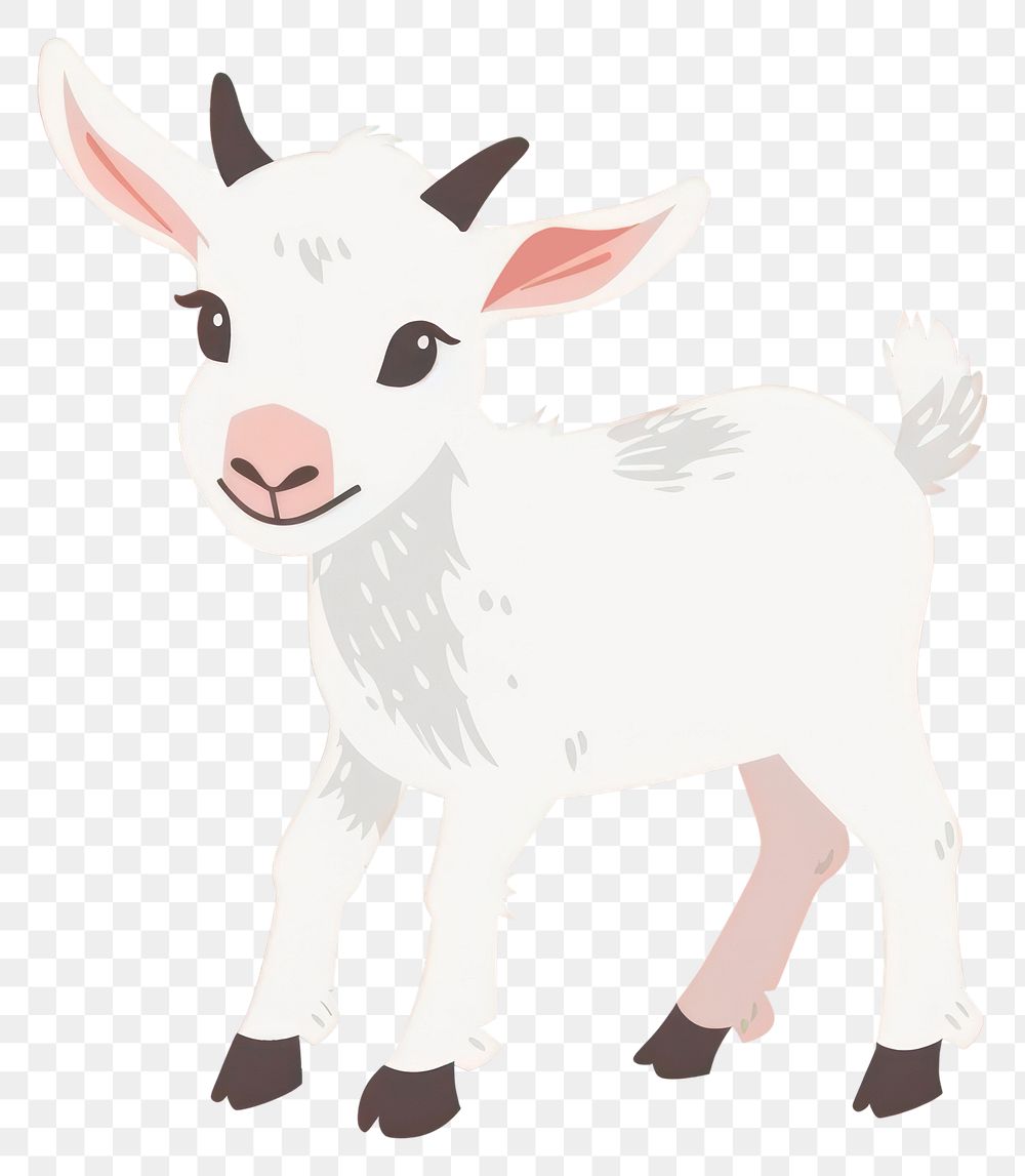 PNG Illustration baby white goat animal background cartoon.