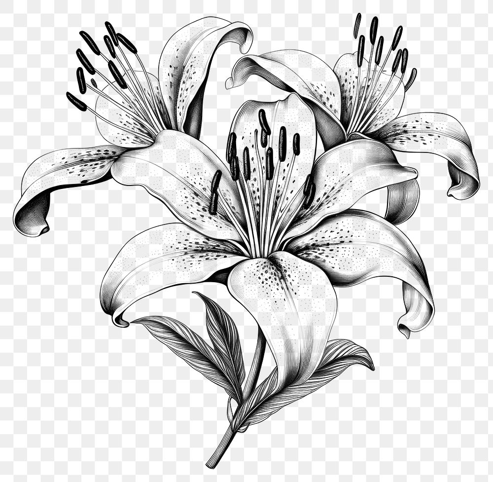 PNG Illustration of Lily lily flowers white.