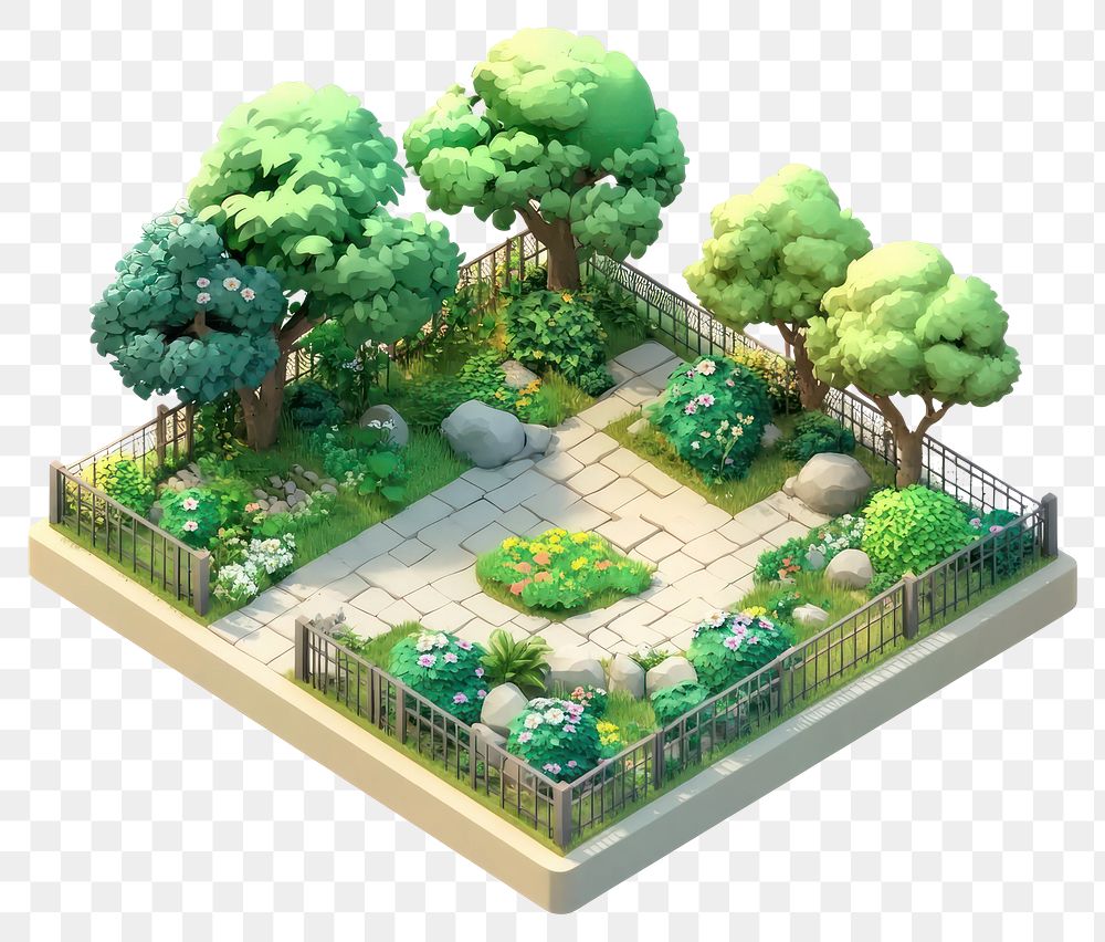 PNG Park and green space garden nature illustration.