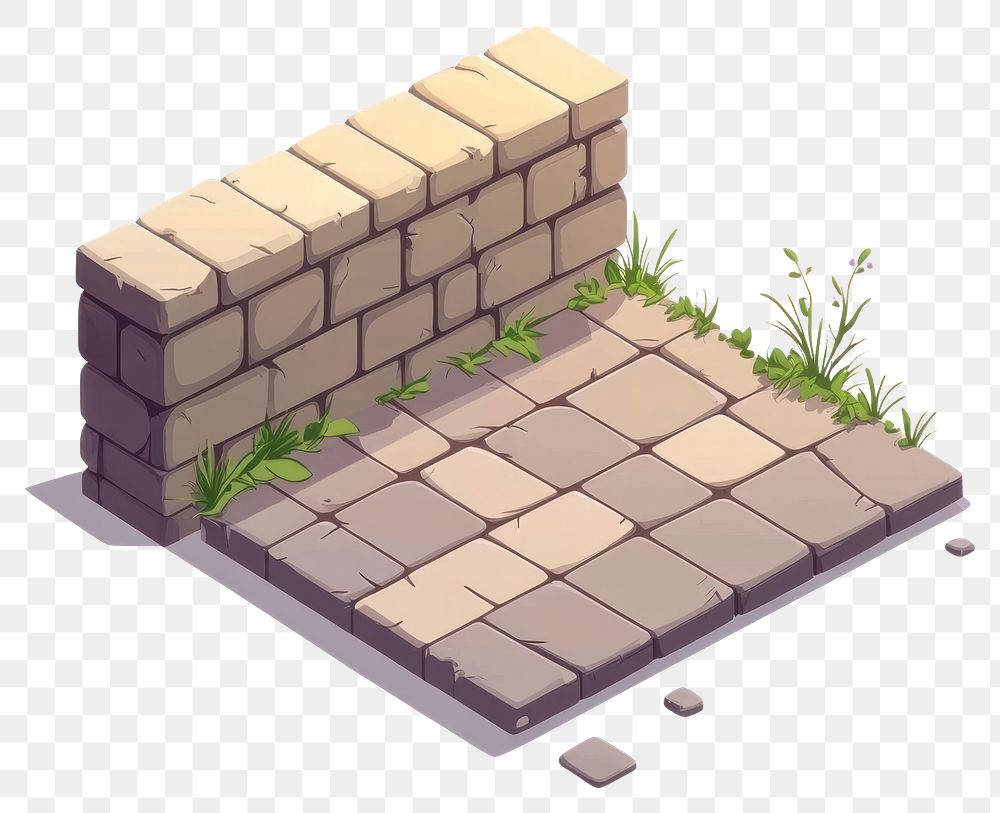 PNG Sidewalk isometric wall art.