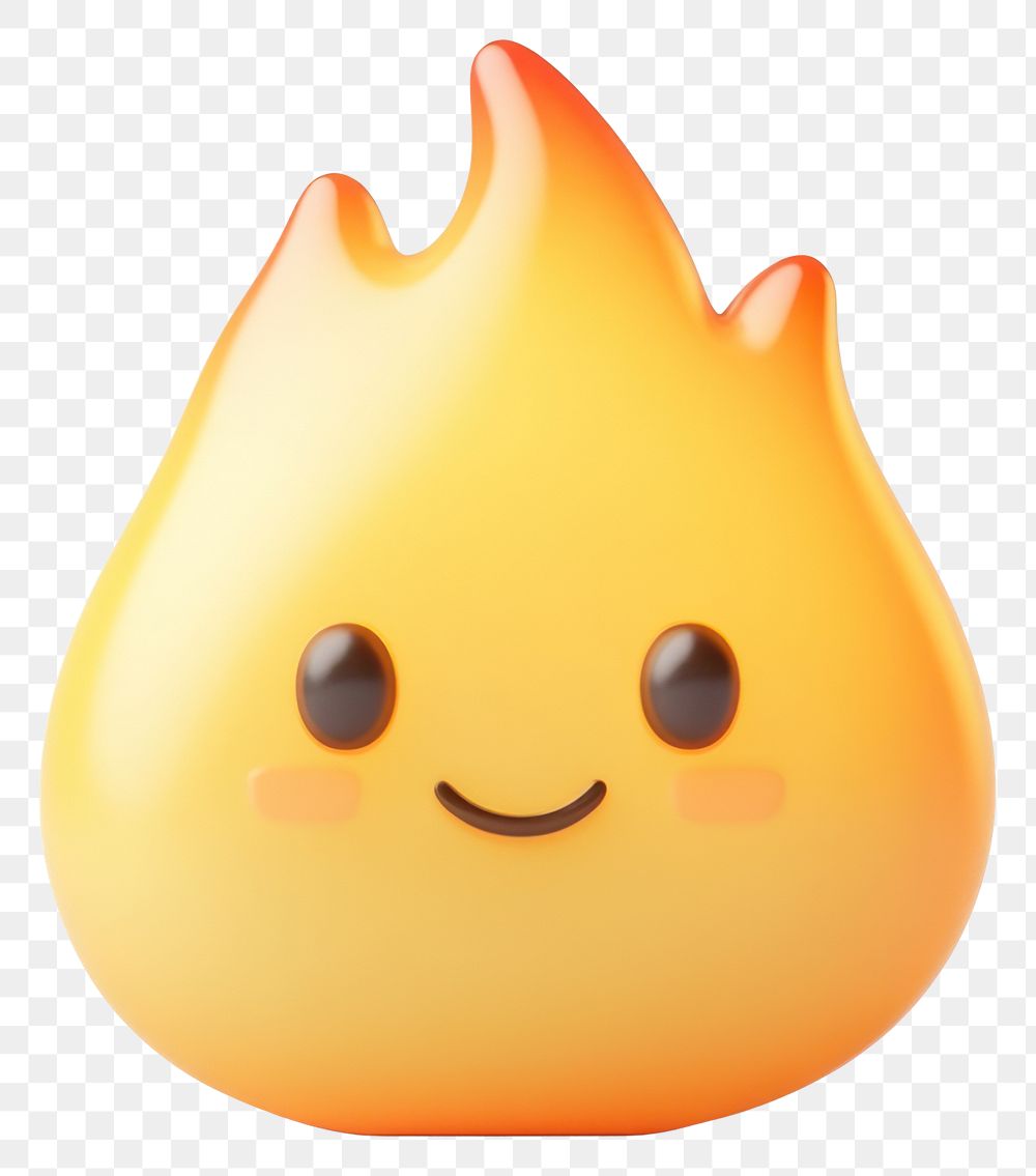 PNG A simple and cute fire icon orange flame illustration.