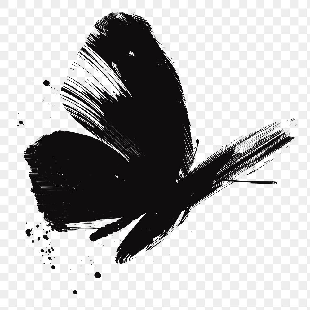 PNG Butterfly shape silhouette black white.