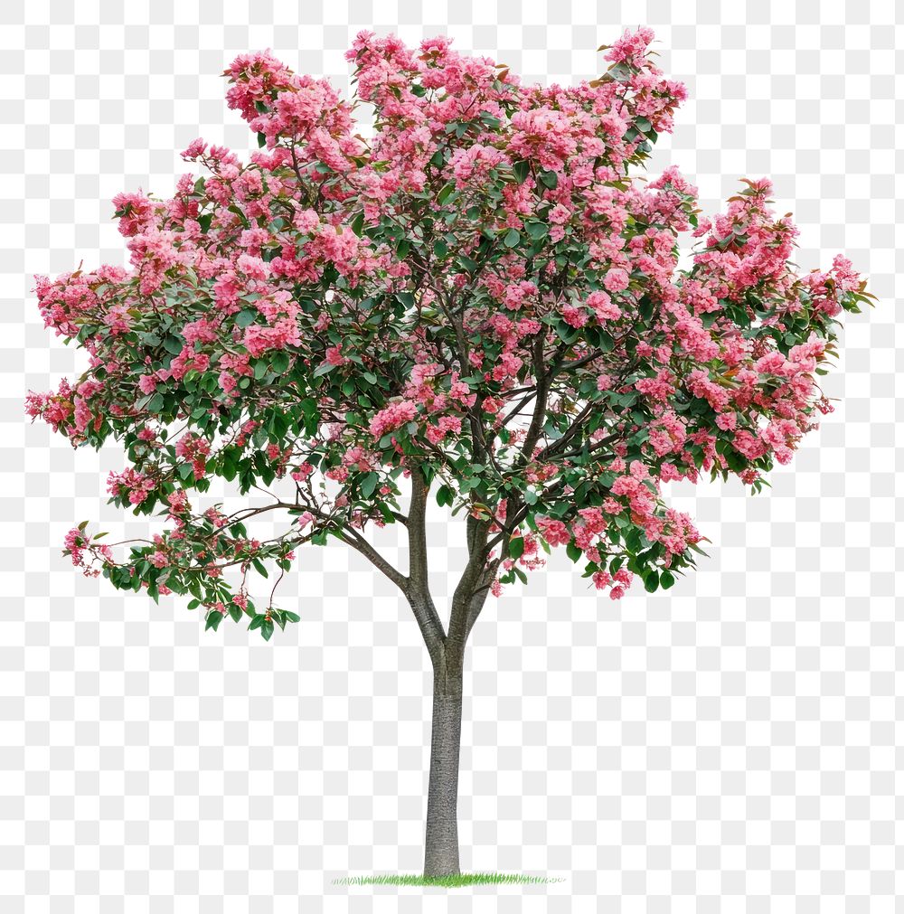 PNG Pink flowers green tree blossom plant blossoming.