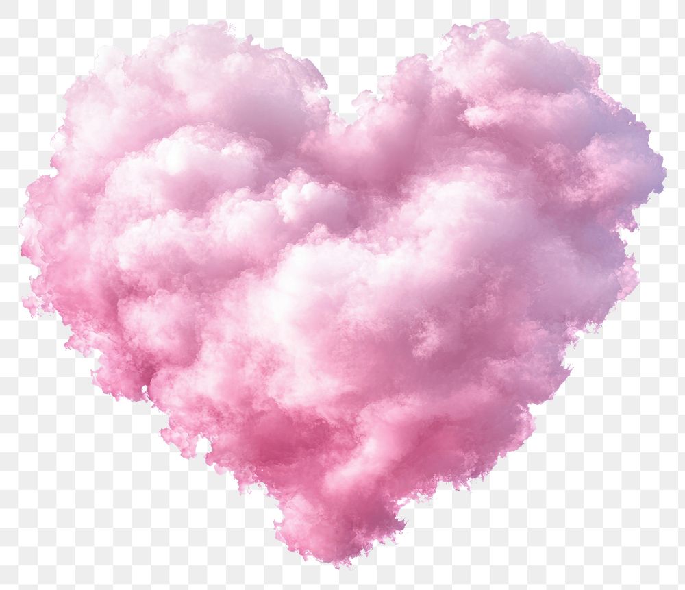 PNG Bold pink heart clouds sky heart-shaped atmosphere.