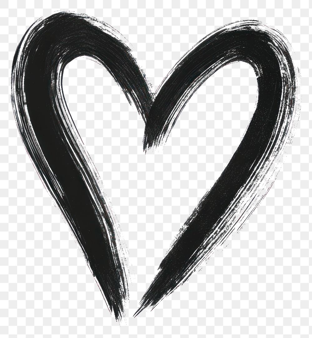 PNG Png black heart symbol accessories brushstroke.