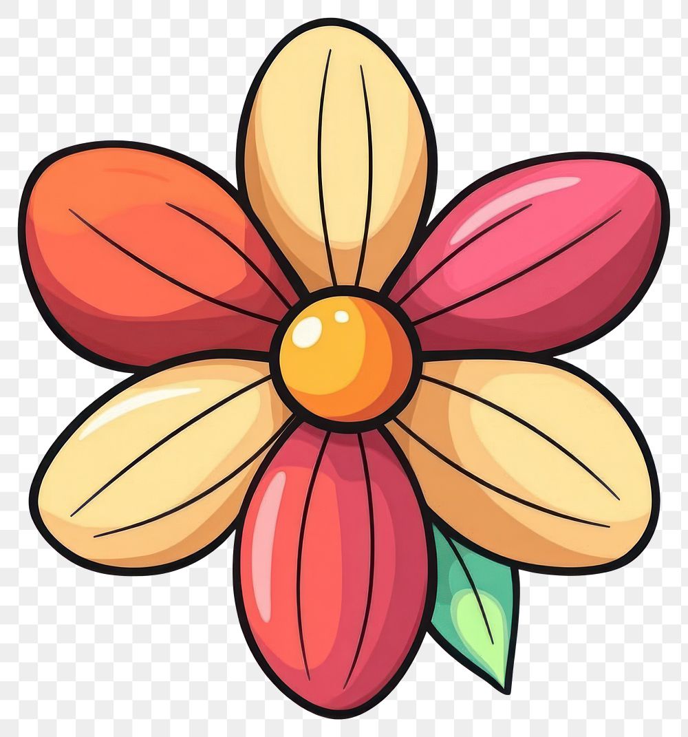 PNG Playful and vibrant flat vector flower petal art.