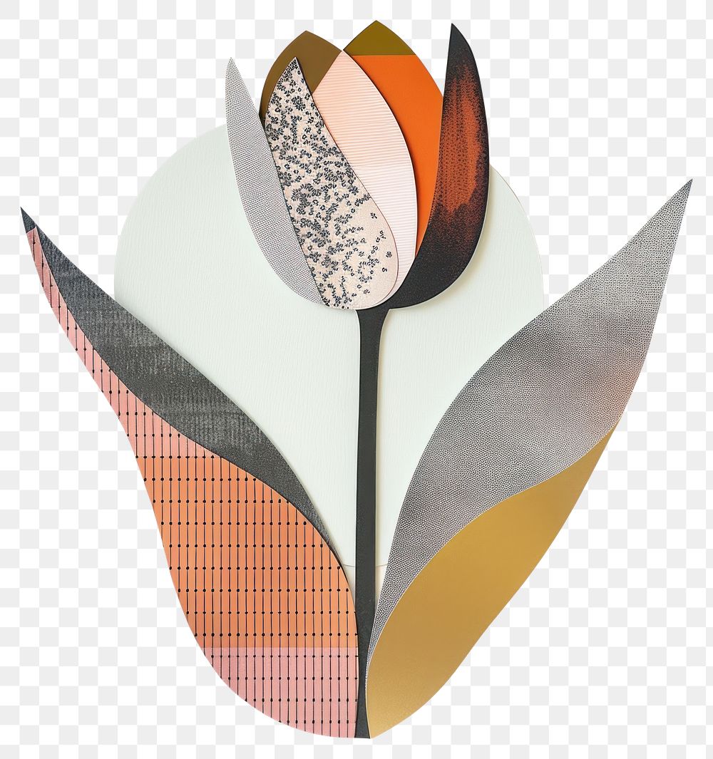 PNG Tulip retro paper collage art illustration contemporary.