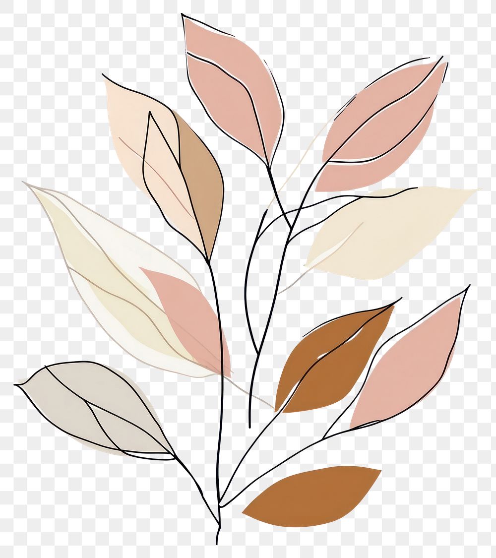 PNG Leaves leaf line art.