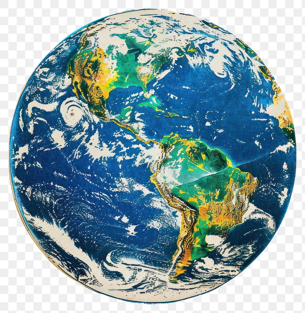 PNG Earth collage cutouts vibrant planet globe.