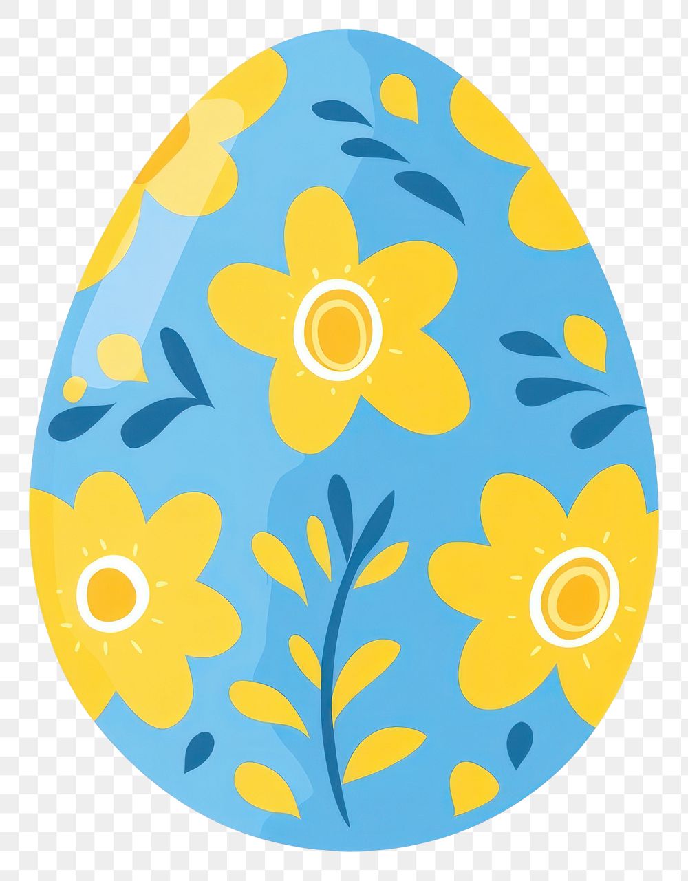 PNG Easter egg pattern yellow blue.