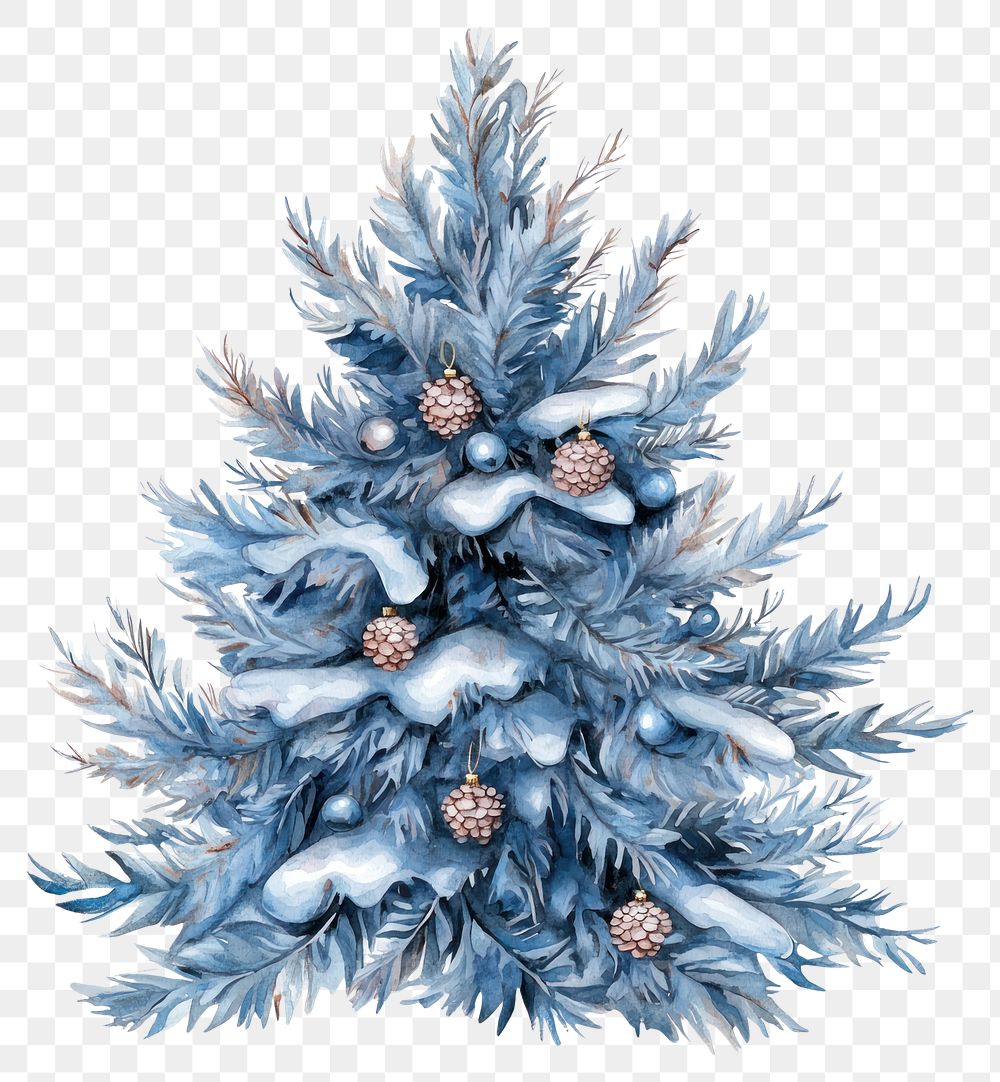 PNG Blue christmas tree illustration decoration festival.