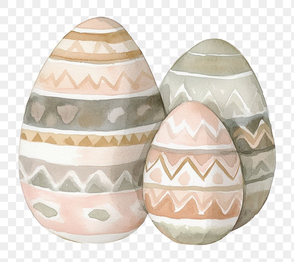 PNG Easter eggs illustration watercolor colors.