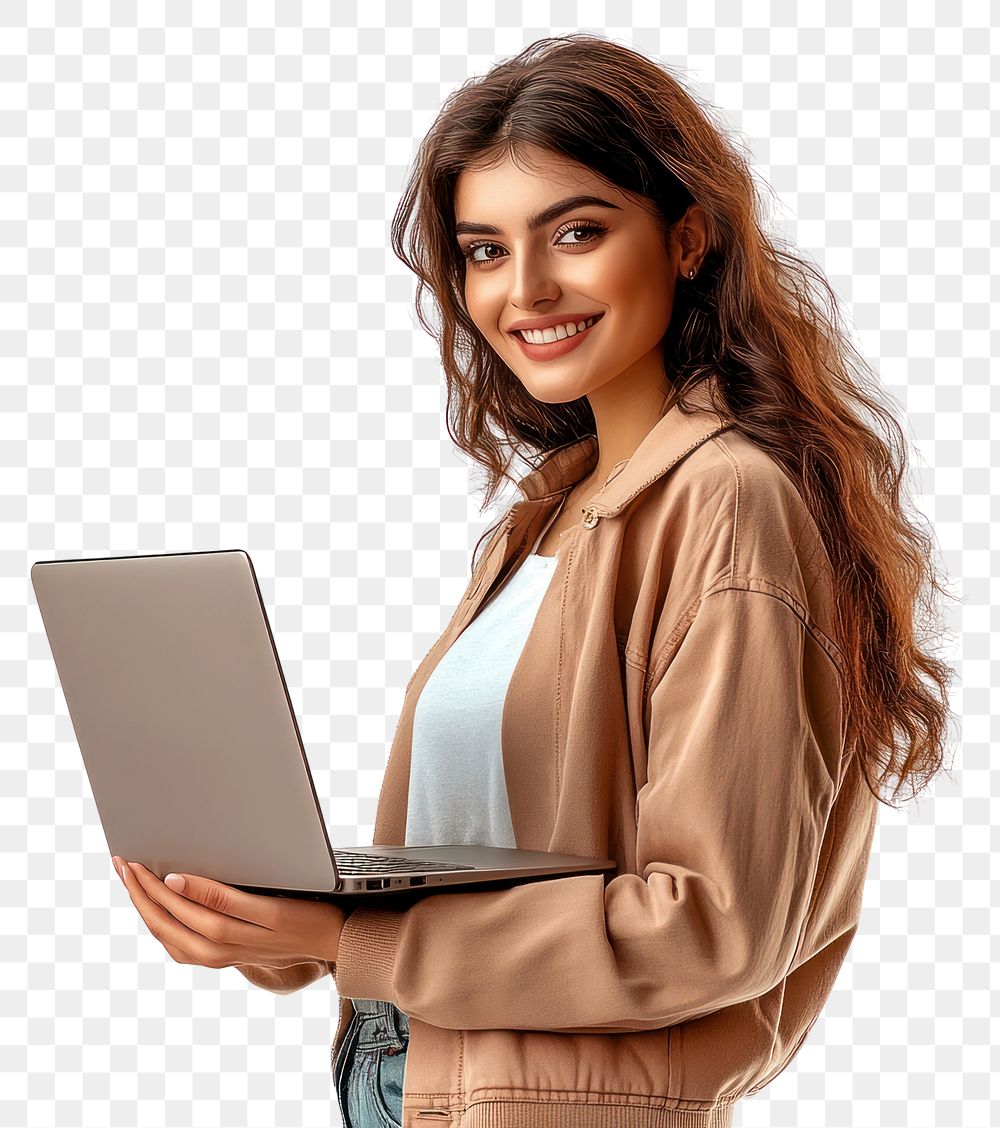 PNG Laptop woman background female.