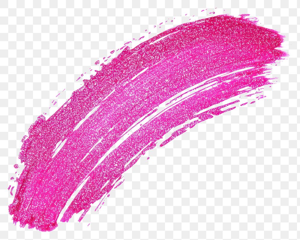 PNG Glitter pink brush stroke vibrant cosmetics lipstick.