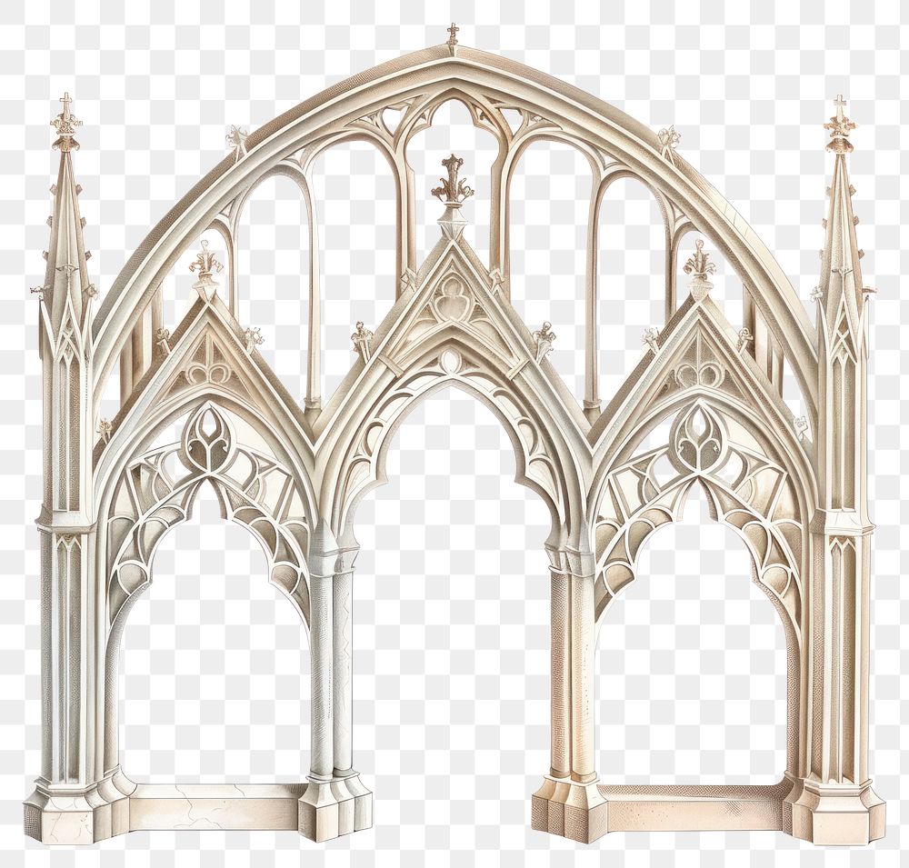 PNG Gothic wedding arch arches architecture illustration.