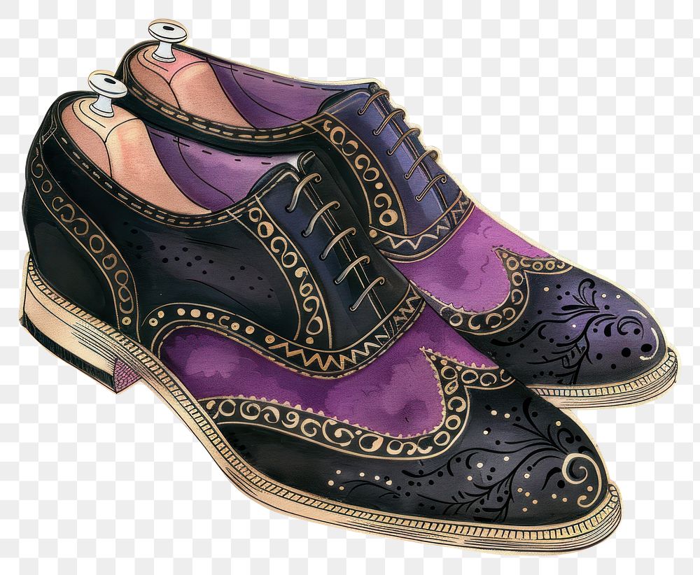 PNG Gothic wedding oxford shoes illustration footwear vintage.