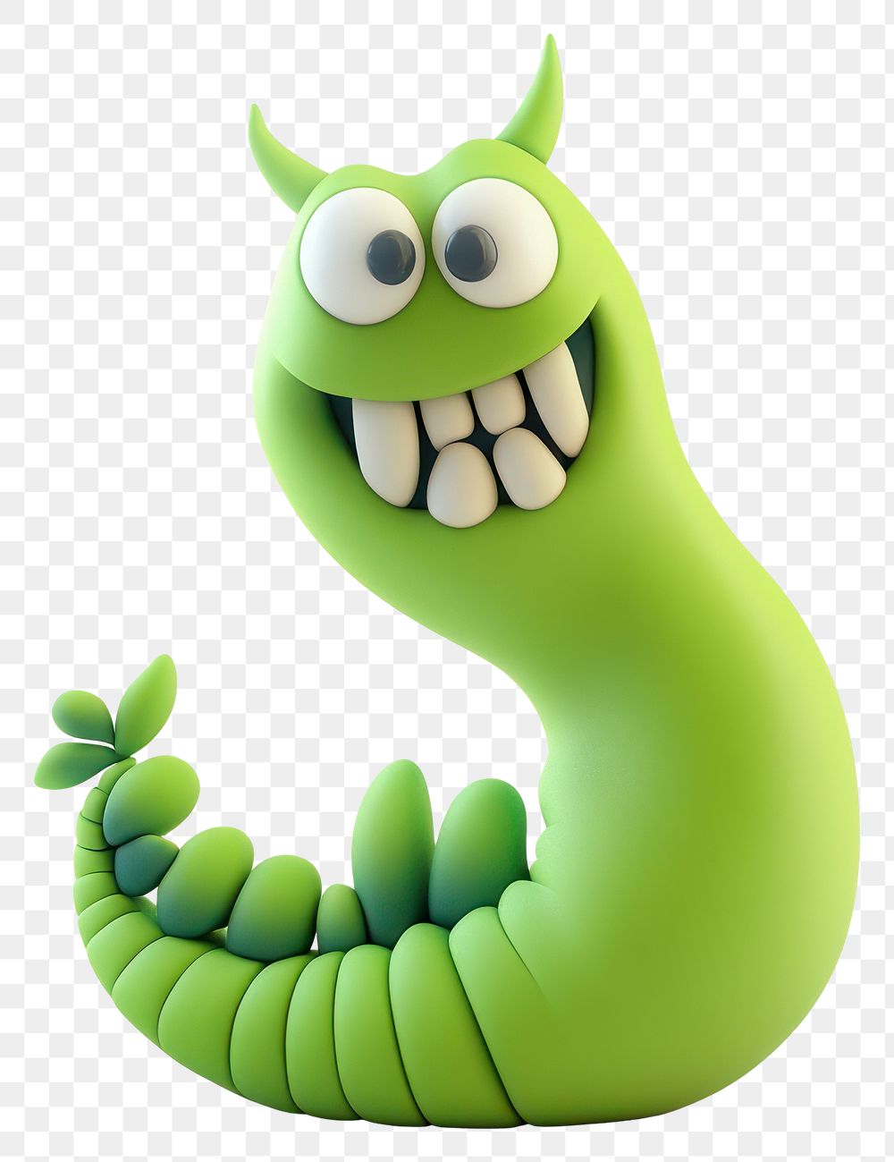 PNG Monster green worm cute.