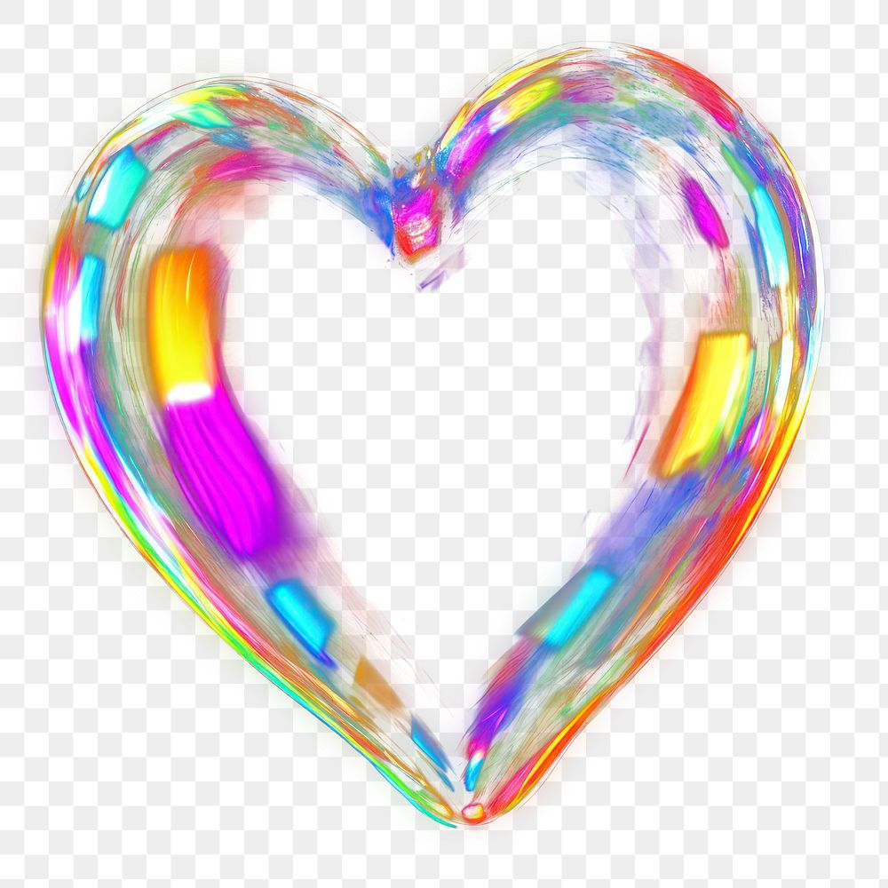 PNG A heart soap bubbles illustration colorful abstract.