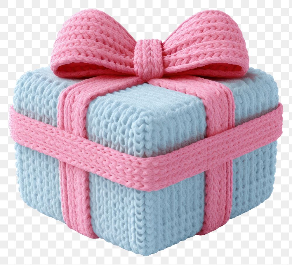 PNG Gift box icon knitted cute decorative.