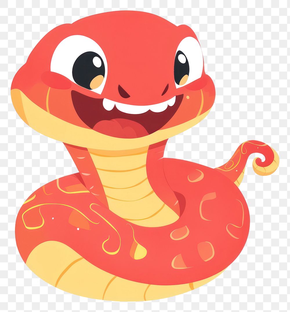 PNG Red snake character cartoon animal cute.