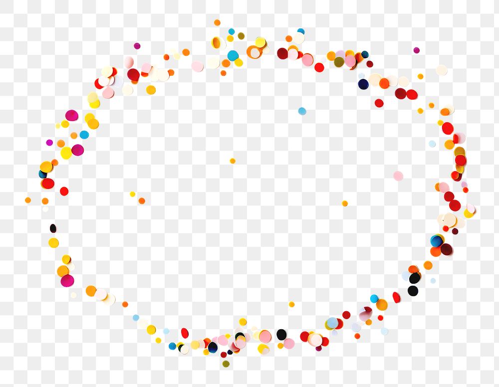 PNG Circle confetti border background celebration decoration.