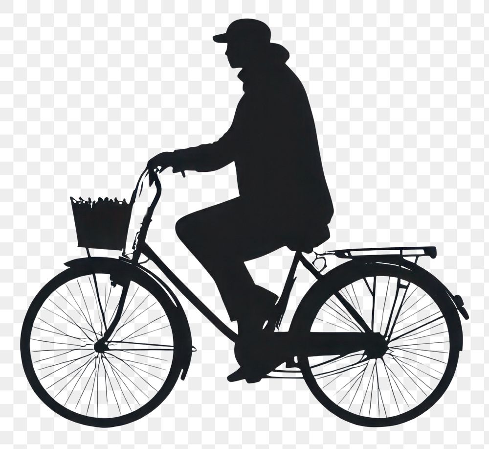 PNG Person Riding a Bike silhouette bike bicycle.