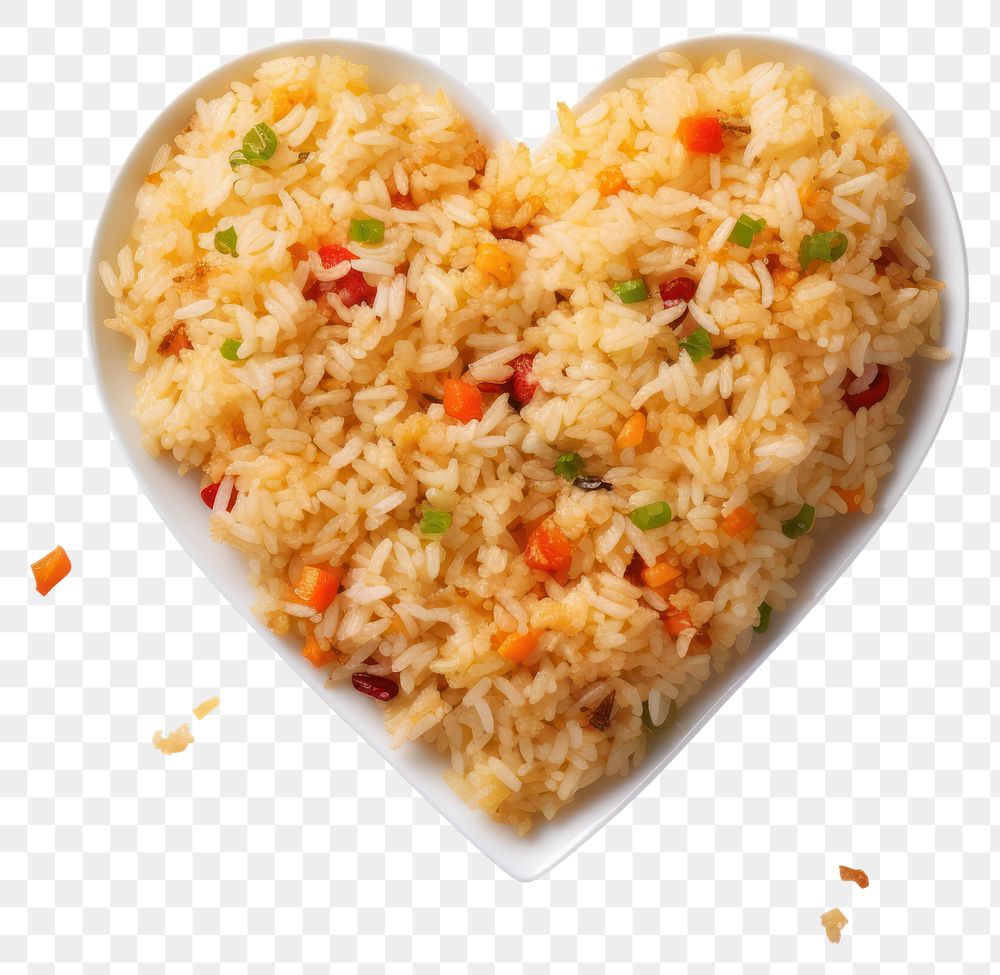 PNG Fried rice heart food heart-shaped.