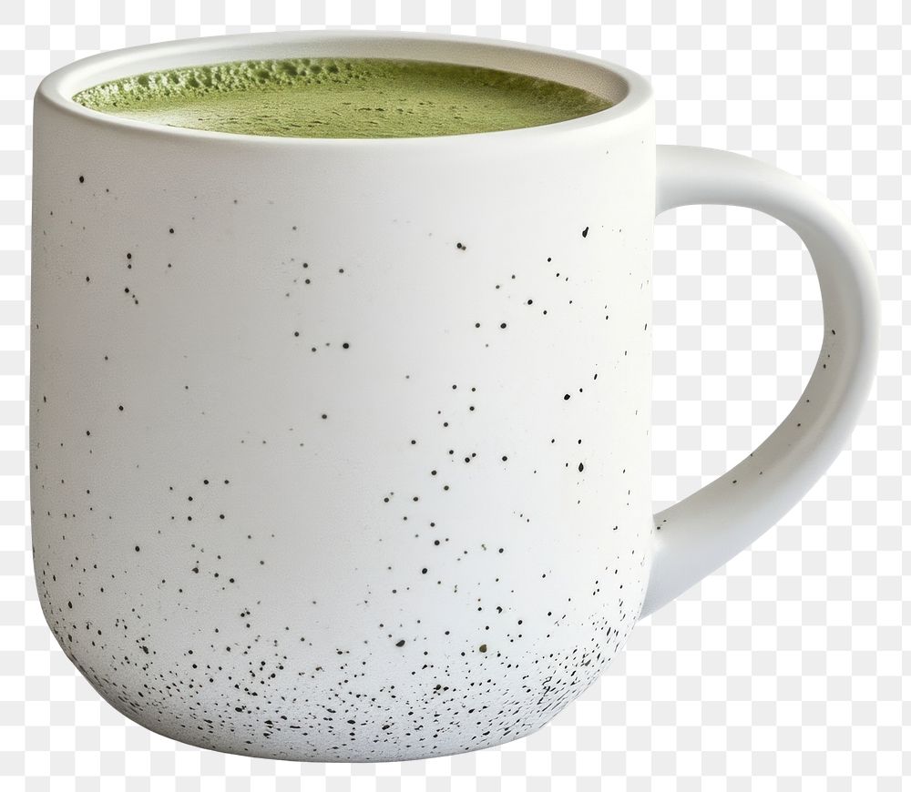 PNG A ceramic white mug of artist matcha latte minimalist beverage modern.