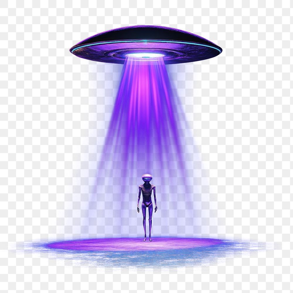 PNG An isolated shiny UFO purple light object.