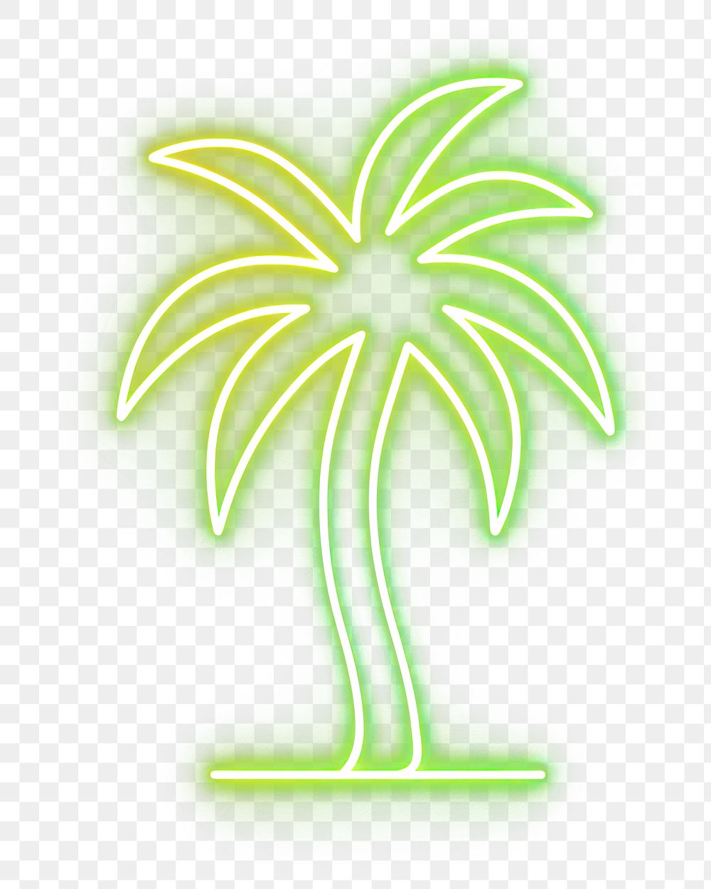 PNG Coconut tree neon sign silhouette.