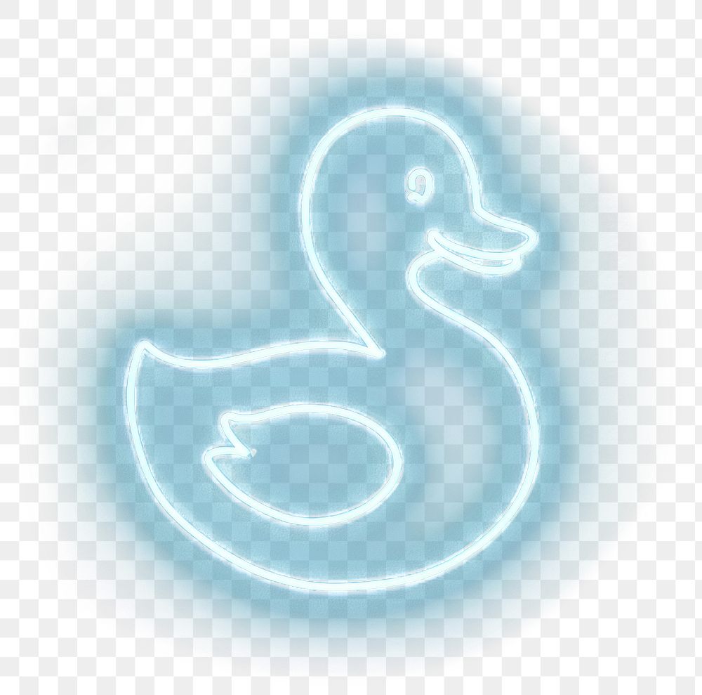 PNG Duck icon neon background sign.