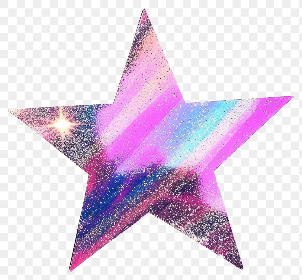 PNG Collage cutout glitter star colorful pattern vibrant.