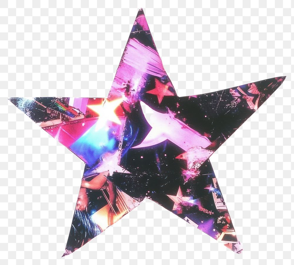 PNG Star collage abstract art.